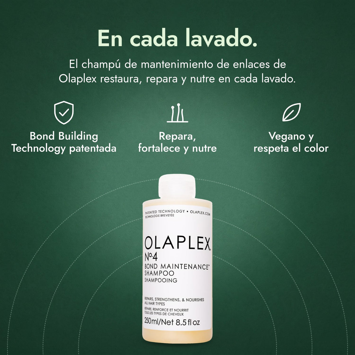 Olaplex No.4 Bond Maintenance Shampoo: En cada lavado. Bond Building Technology patentada, Repara, fortalece y nutre, Vegano y respeta el color