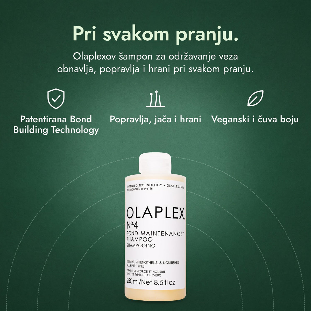 Olaplex No.4 Bond Maintenance Shampoo: Pri svakom pranju. Patentirana Bond Building Technology, Popravlja, jača i hrani, Veganski i čuva boju