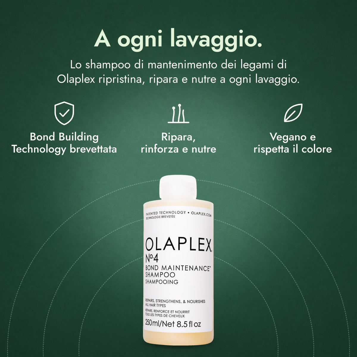Olaplex No.4 Bond Maintenance Shampoo: A ogni lavaggio. Bond Building Technology brevettata, Ripara, rinforza e nutre, Vegano e rispetta il colore
