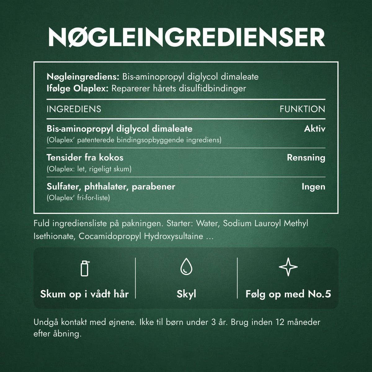 Nøgleingredienser: Olaplex No.4 Bond Maintenance Shampoo