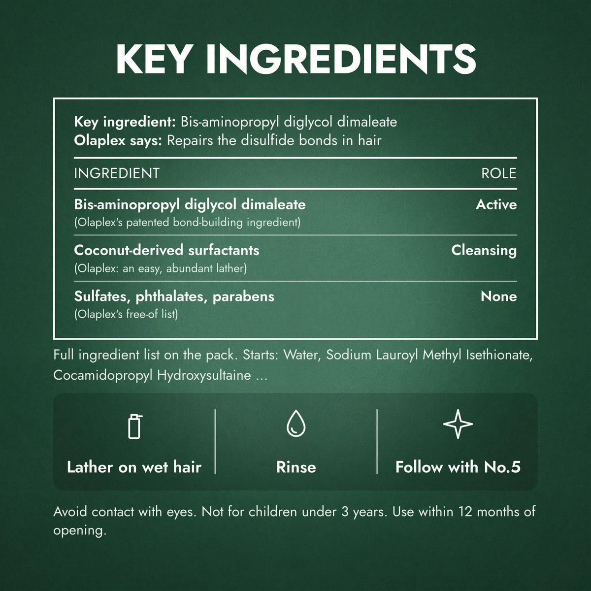 Key Ingredients: Olaplex No.4 Bond Maintenance Shampoo