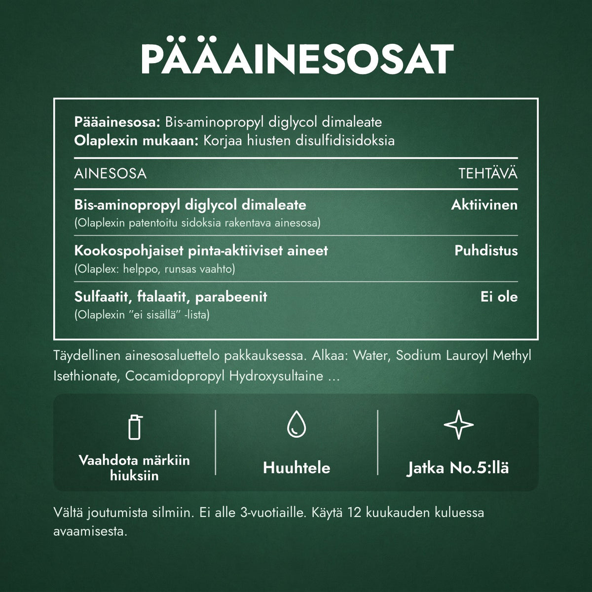 Pääainesosat: Olaplex No.4 Bond Maintenance -shampoo