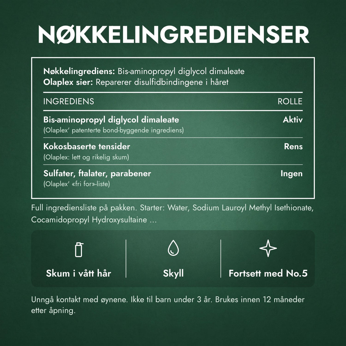 Nøkkelingredienser: Olaplex No.4 Bond Maintenance sjampo