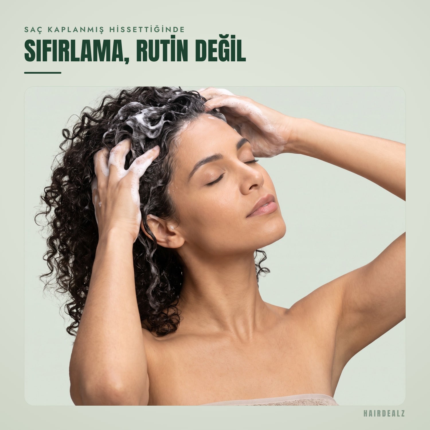 Yeşil arka plan önünde kullanılan Olaplex No.4C