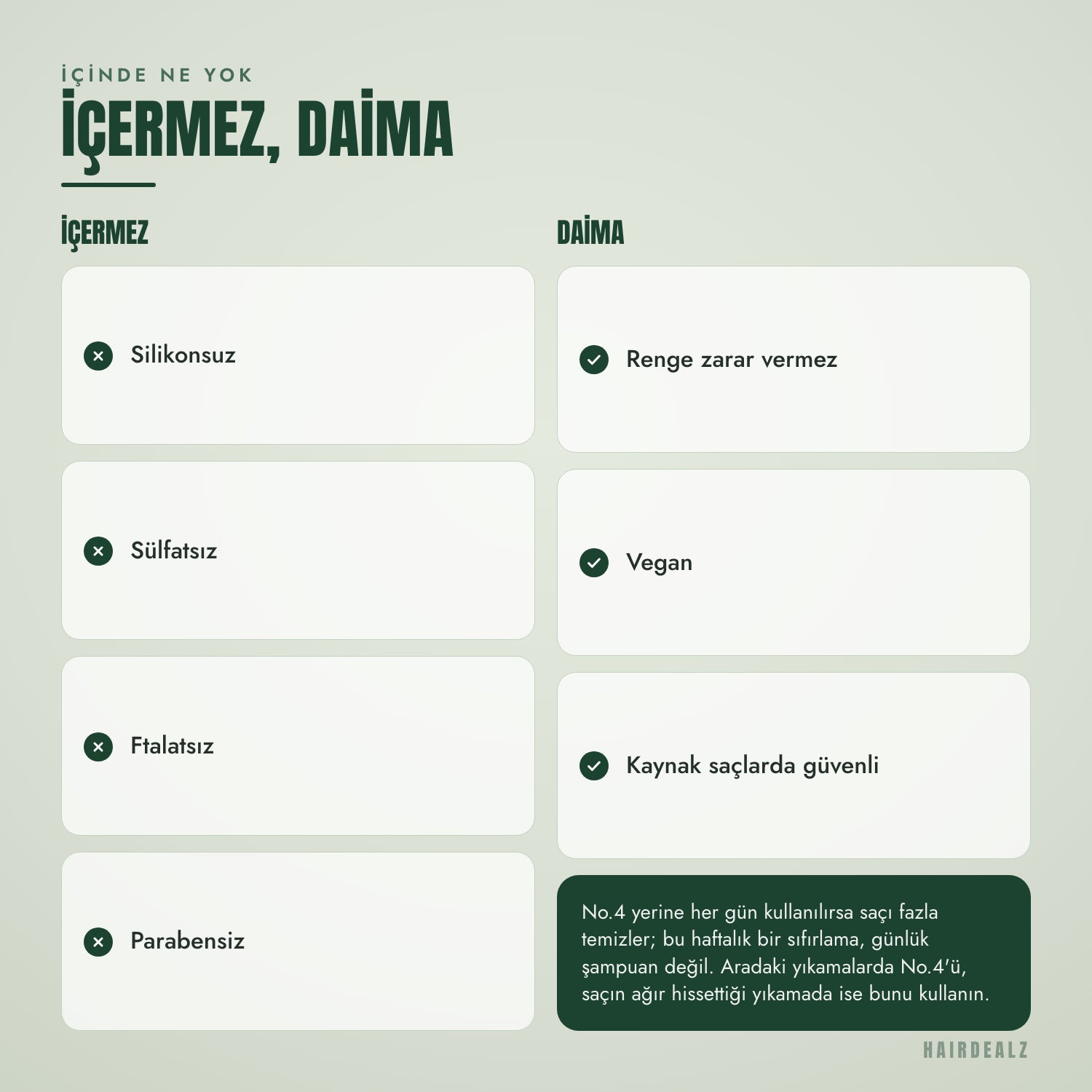 Olaplex No.4C içinde olmayanlar
