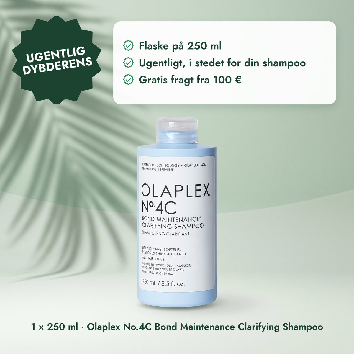 1 × 250 ml · Olaplex No.4C Bond Maintenance Clarifying Shampoo: Ugentlig dybderens
