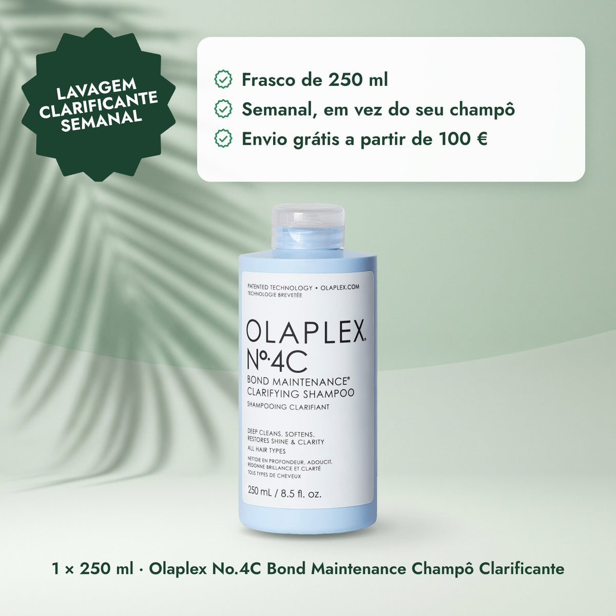 1 × 250 ml · Olaplex No.4C Bond Maintenance Champô Clarificante: Lavagem clarificante semanal