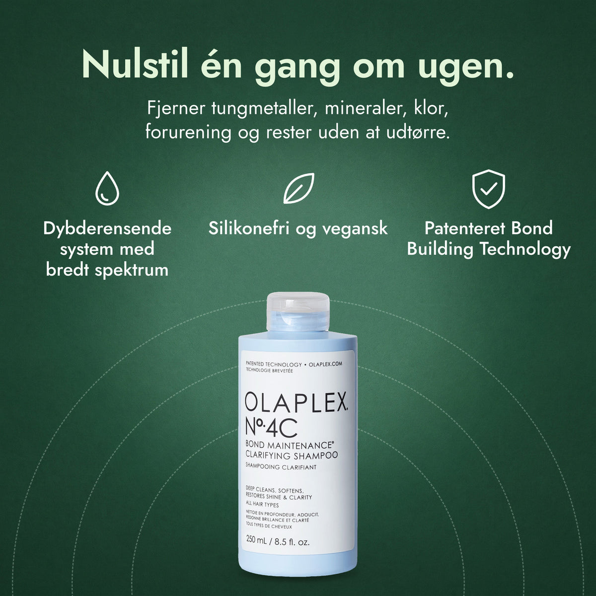Olaplex No.4C Bond Maintenance Clarifying Shampoo: Nulstil én gang om ugen. Dybderensende system med bredt spektrum, Silikonefri og vegansk, Patenteret Bond Building Technology