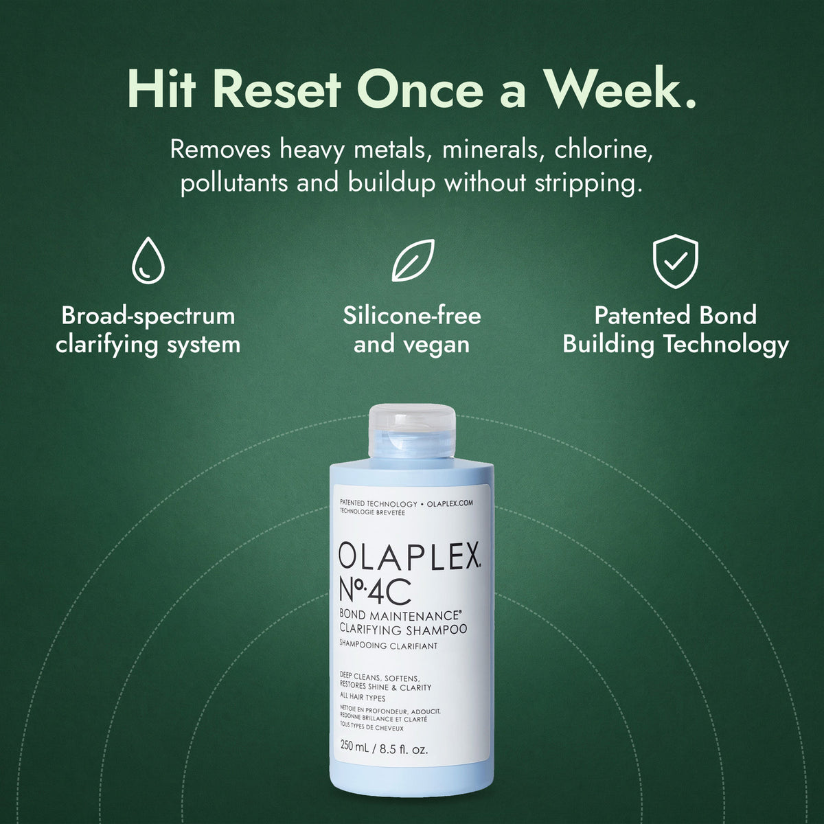 Olaplex No.4C Bond Maintenance Clarifying Shampoo: Hit Reset Once a Week. Broad-spectrum clarifying system, Silicone-free and vegan, Patented Bond Building Technology