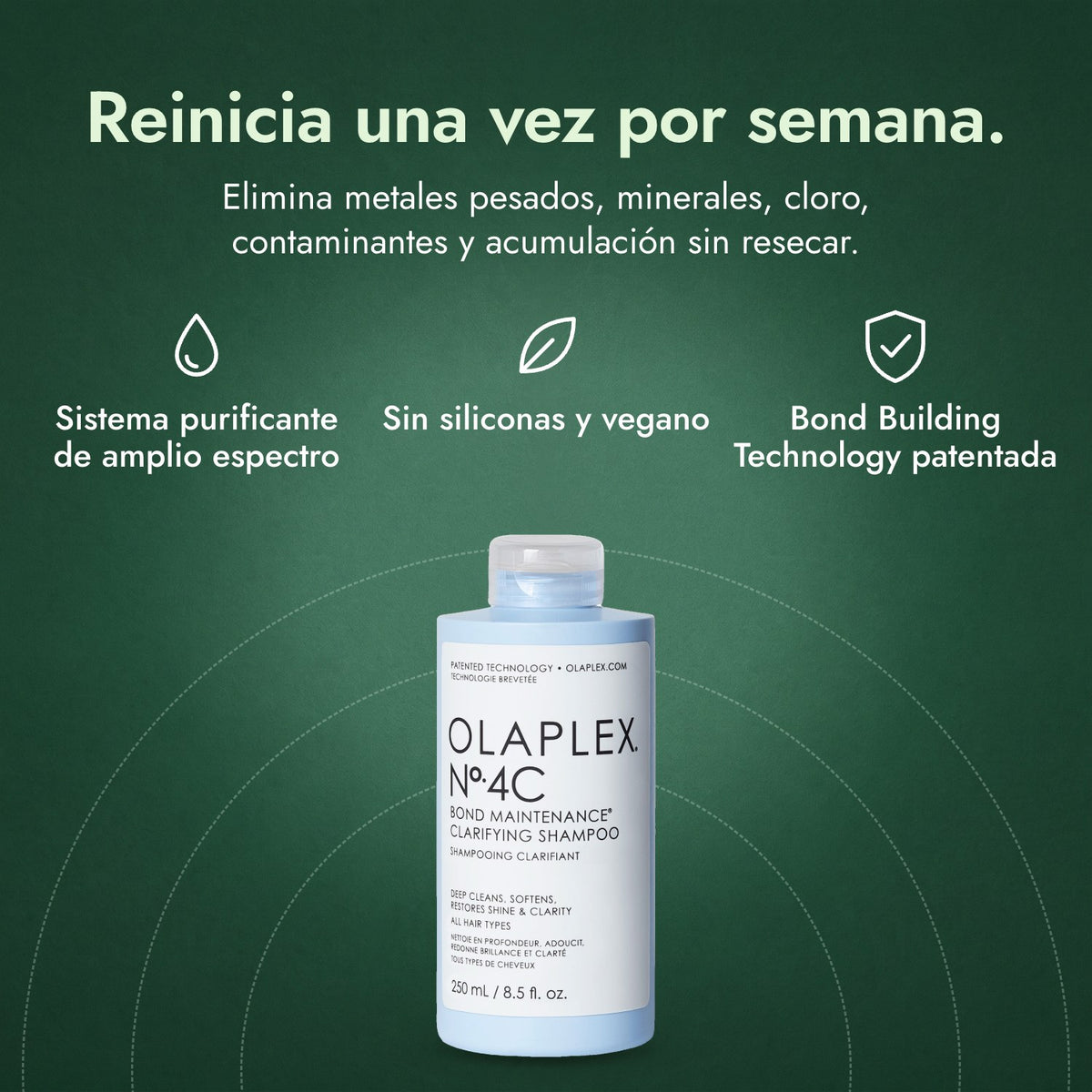 Olaplex No.4C Bond Maintenance Clarifying Shampoo: Reinicia una vez por semana. Sistema purificante de amplio espectro, Sin siliconas y vegano, Bond Building Technology patentada