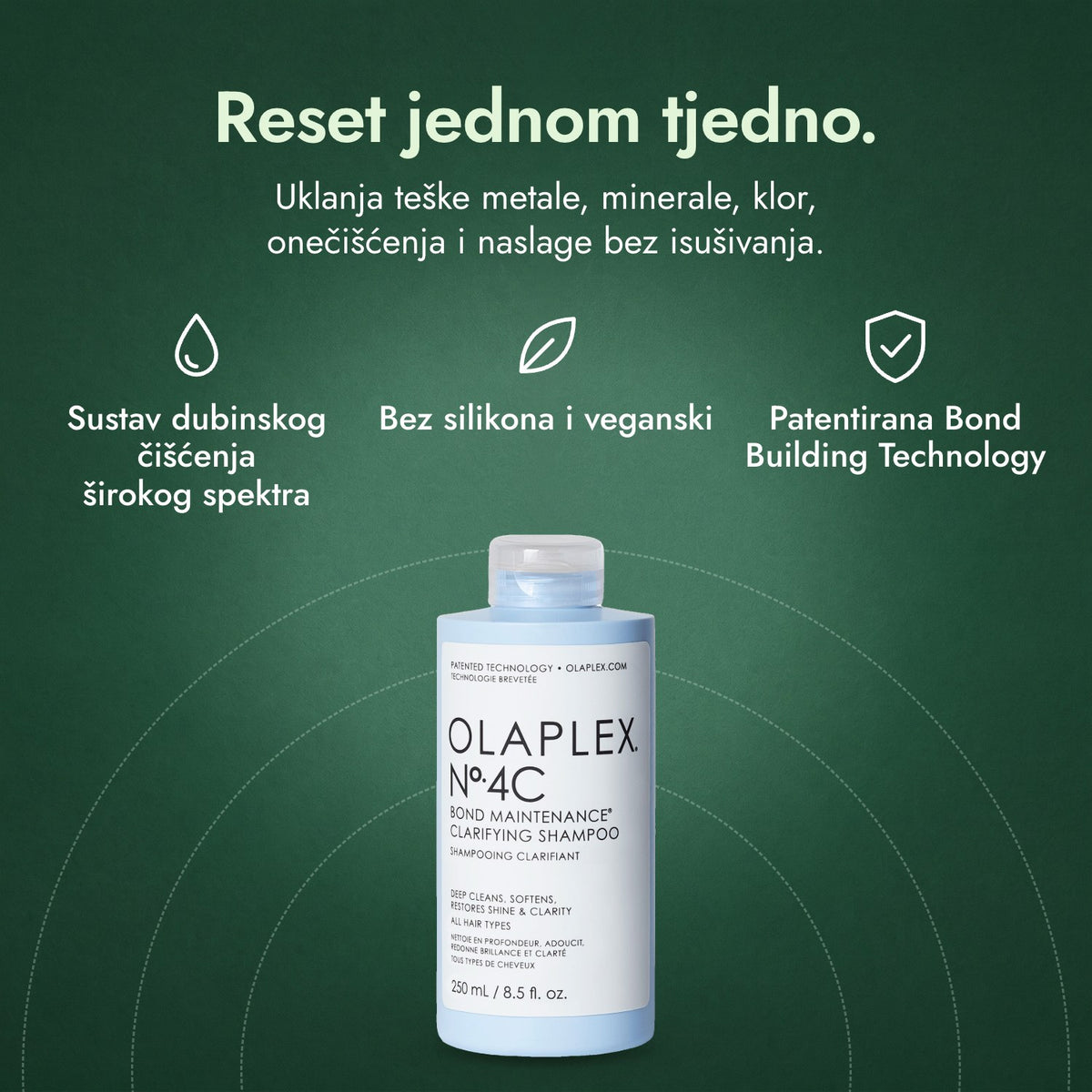Olaplex No.4C Bond Maintenance Clarifying Shampoo: Reset jednom tjedno. Sustav dubinskog čišćenja širokog spektra, Bez silikona i veganski, Patentirana Bond Building Technology
