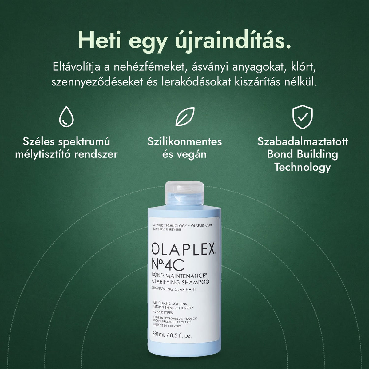Olaplex No.4C Bond Maintenance Clarifying Shampoo: Heti egy újraindítás. Széles spektrumú mélytisztító rendszer, Szilikonmentes és vegán, Szabadalmaztatott Bond Building Technology