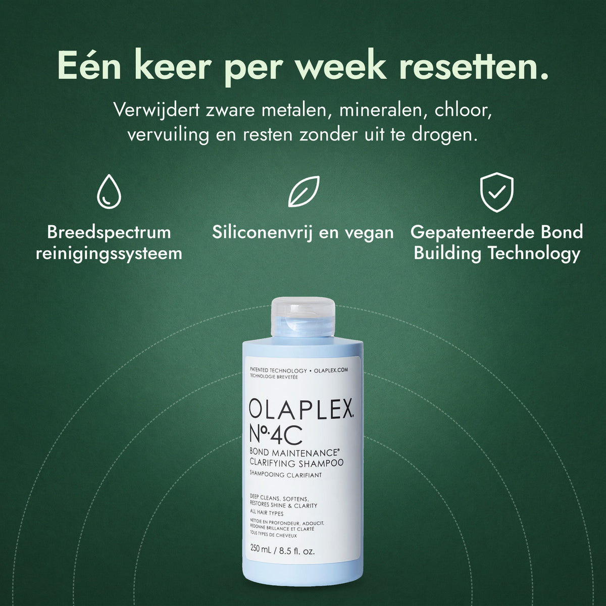 Olaplex No.4C Bond Maintenance Clarifying Shampoo: Eén keer per week resetten. Breedspectrum reinigingssysteem, Siliconenvrij en vegan, Gepatenteerde Bond Building Technology