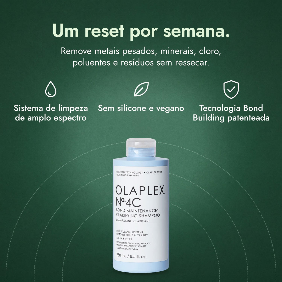 Olaplex No.4C Bond Maintenance Clarifying Shampoo: Um reset por semana. Sistema de limpeza de amplo espectro, Sem silicone e vegano, Tecnologia Bond Building patenteada