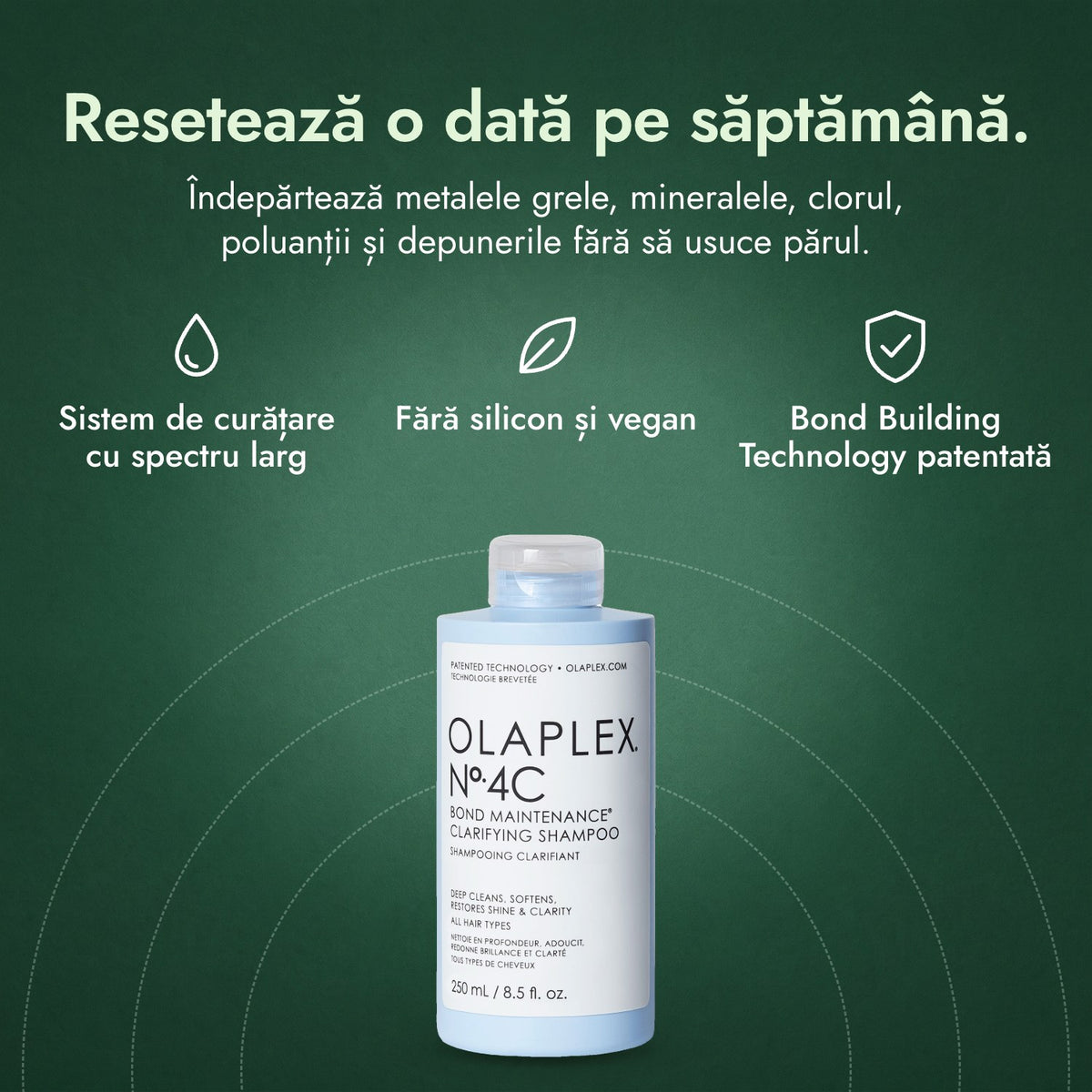 Olaplex No.4C Bond Maintenance șampon de curățare: Resetează o dată pe săptămână. Sistem de curățare cu spectru larg, Fără silicon și vegan, Bond Building Technology patentată