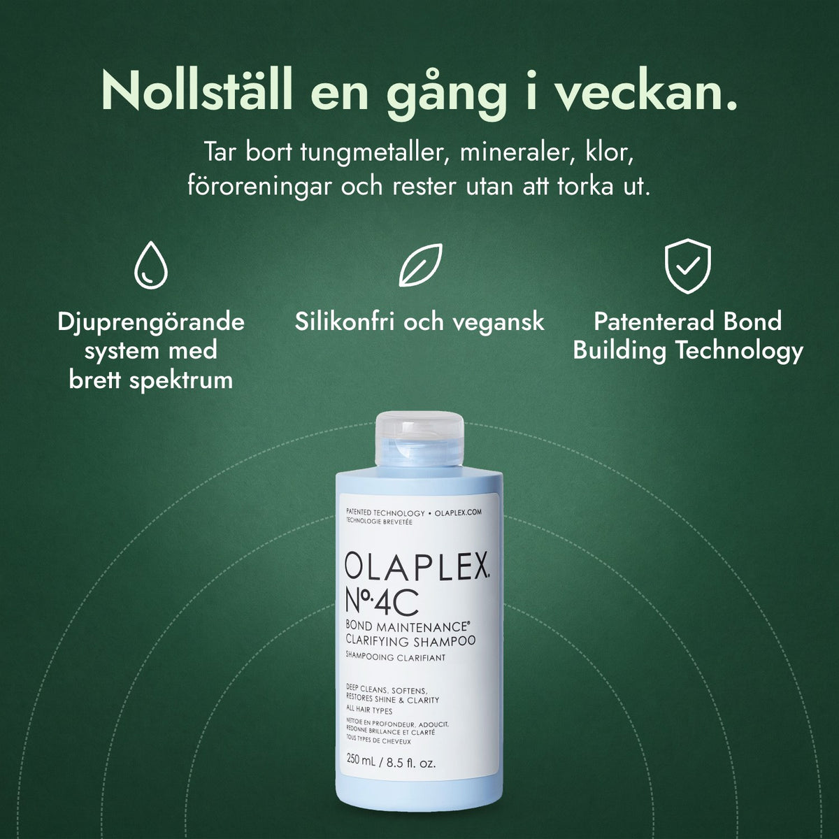 Olaplex No.4C Bond Maintenance Clarifying Shampoo: Nollställ en gång i veckan. Djuprengörande system med brett spektrum, Silikonfri och vegansk, Patenterad Bond Building Technology