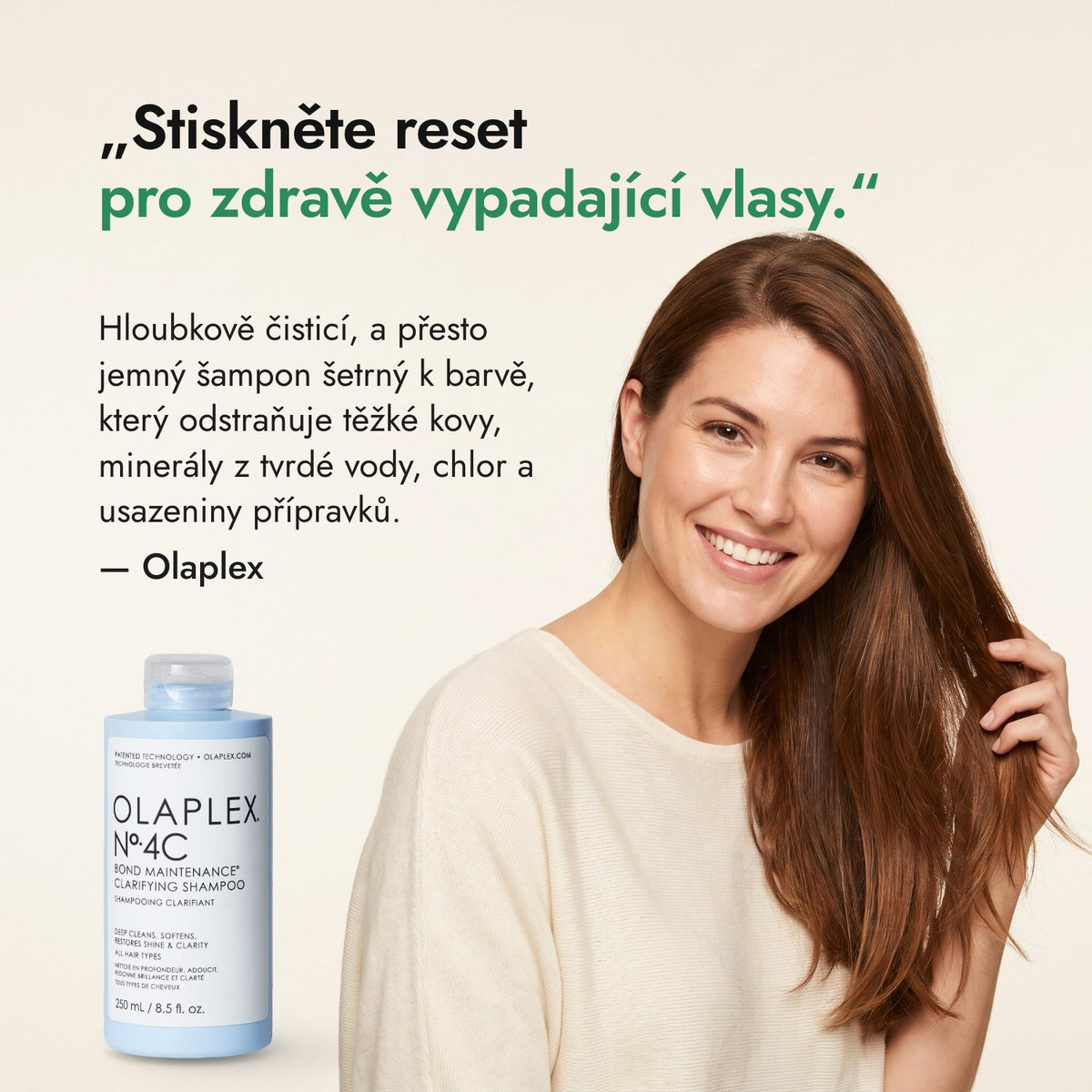 Stiskněte reset pro zdravě vypadající vlasy. — Olaplex