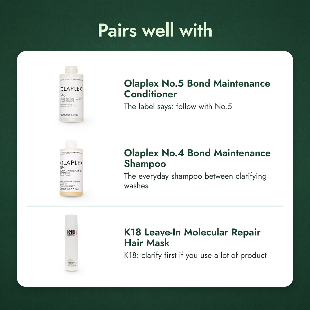 Olaplex No.4C Bond Maintenance Clarifying Shampoo: free gifts and what goes with it