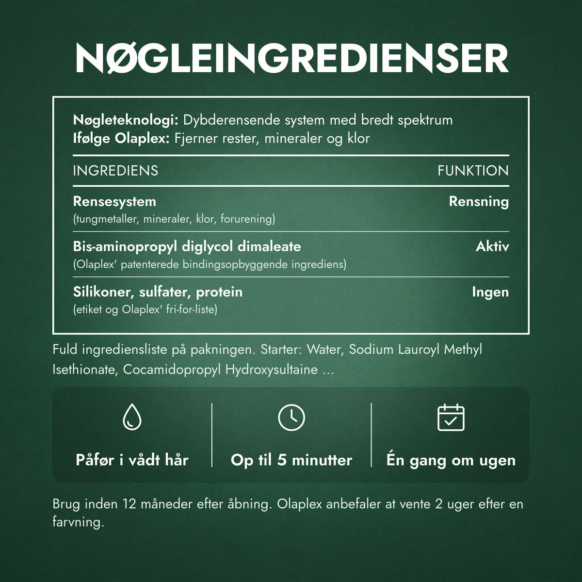 Nøgleingredienser: Olaplex No.4C Bond Maintenance Clarifying Shampoo