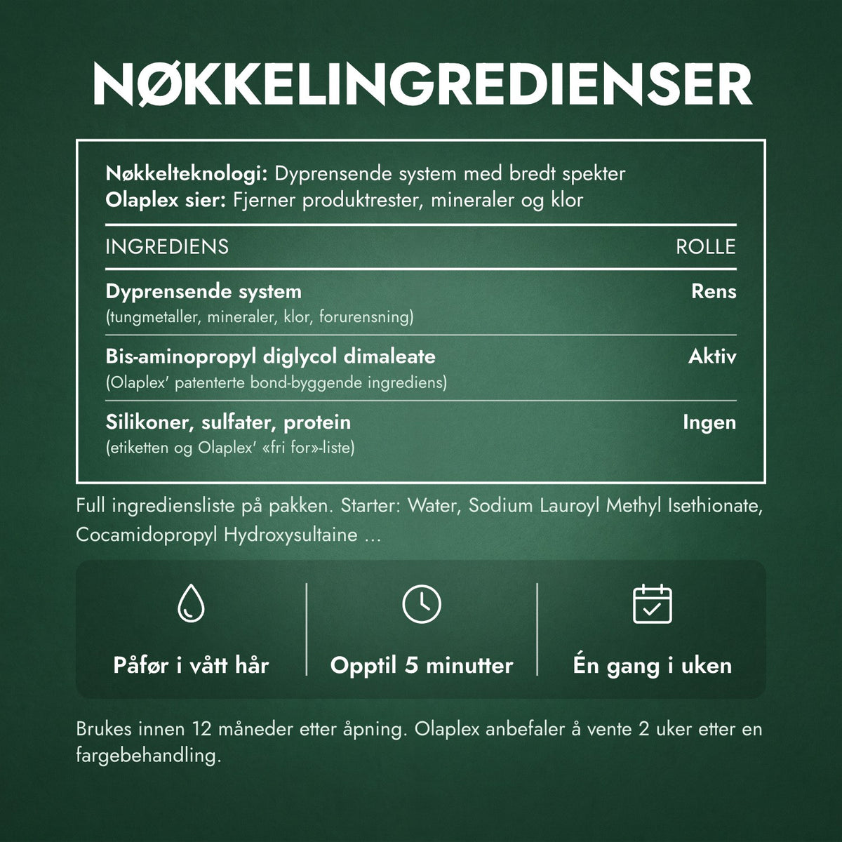 Nøkkelingredienser: Olaplex No.4C Bond Maintenance Clarifying sjampo