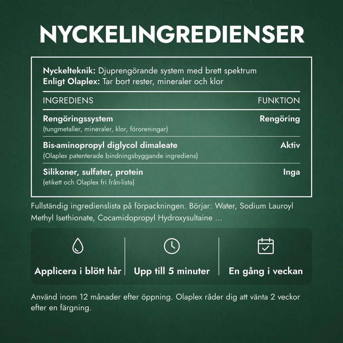 Nyckelingredienser: Olaplex No.4C Bond Maintenance Clarifying Shampoo