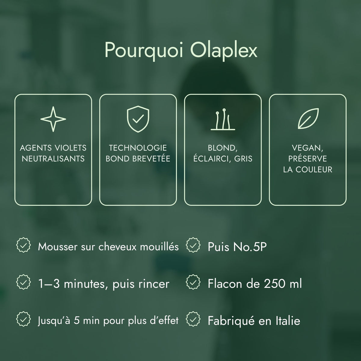 Pourquoi Olaplex: Agents violets neutralisants, Technologie bond brevetée, Blond, éclairci, gris, Vegan, préserve la couleur