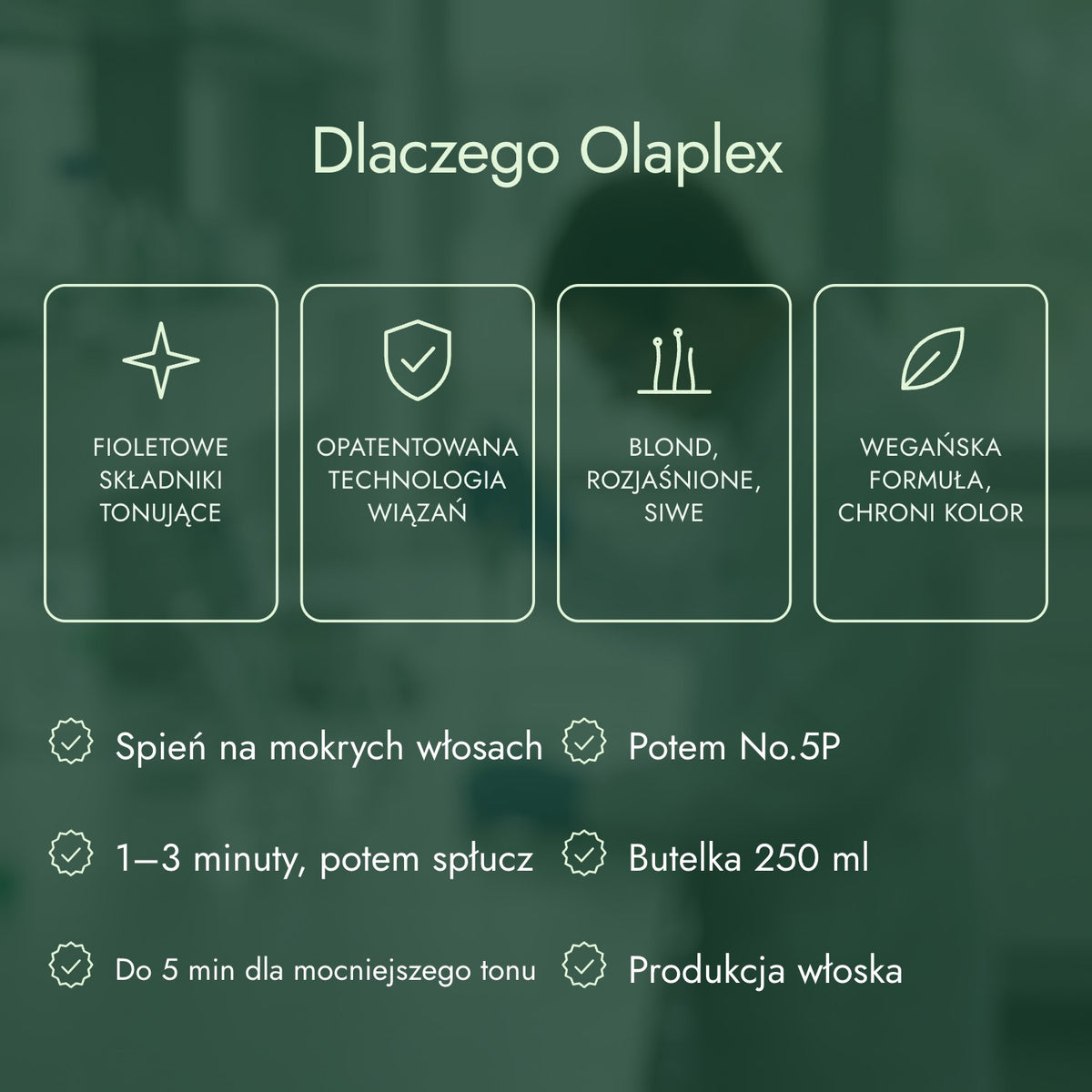 Dlaczego Olaplex: Fioletowe składniki tonujące, Opatentowana technologia wiązań, Blond, rozjaśnione, siwe, Wegańska formuła, chroni kolor