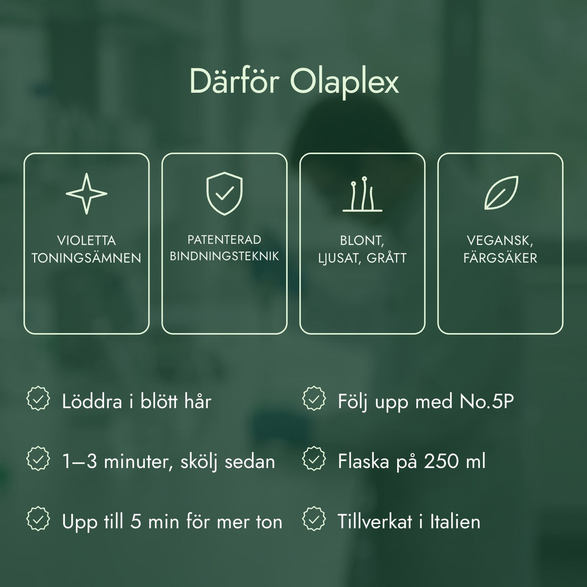 Därför Olaplex: Violetta toningsämnen, Patenterad bindningsteknik, Blont, ljusat, grått, Vegansk, färgsäker