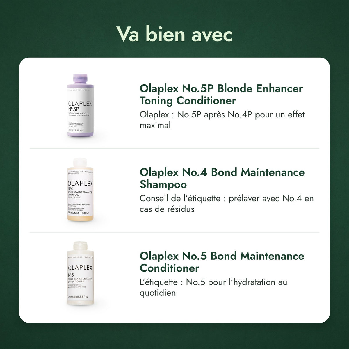 Va bien avec: Olaplex No.5P Blonde Enhancer Toning Conditioner, Olaplex No.4 Bond Maintenance Shampoo, Olaplex No.5 Bond Maintenance Conditioner