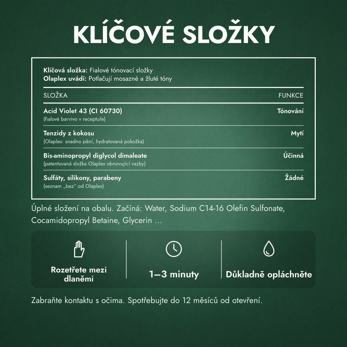 Klíčové složky: Olaplex No.4P Blonde Enhancer Toning Shampoo