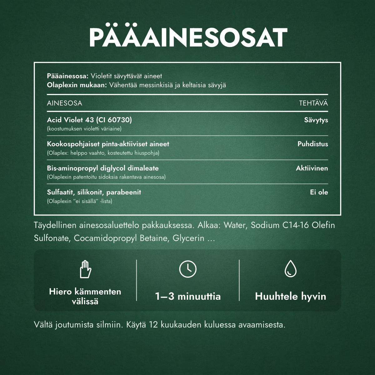 Pääainesosat: Olaplex No.4P Blonde Enhancer Toning -shampoo