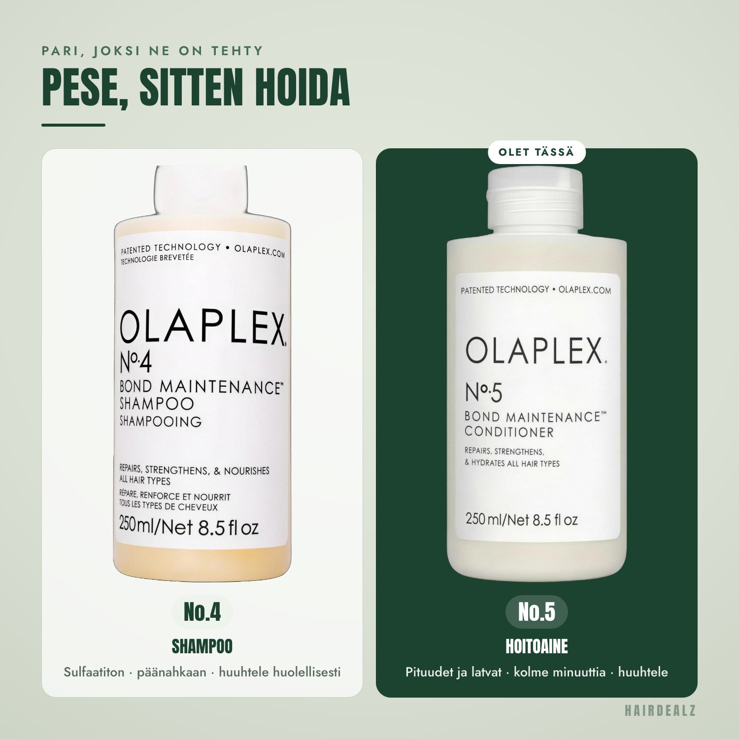 Minkä Olaplexin kanssa Olaplex No.5 kannattaa yhdistää