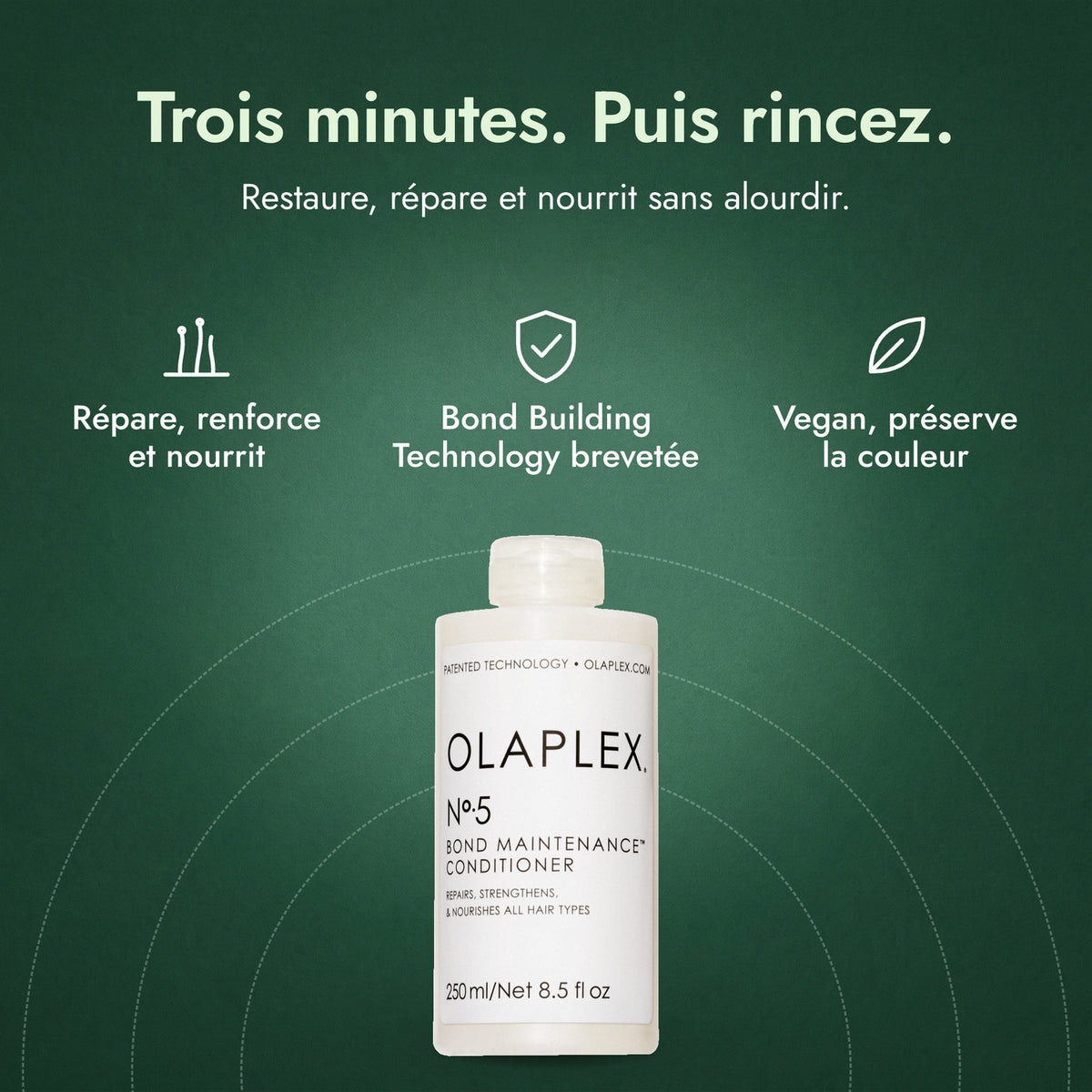 Olaplex No.5 Bond Maintenance Conditioner: Trois minutes. Puis rincez. Répare, renforce et nourrit, Bond Building Technology brevetée, Vegan, préserve la couleur