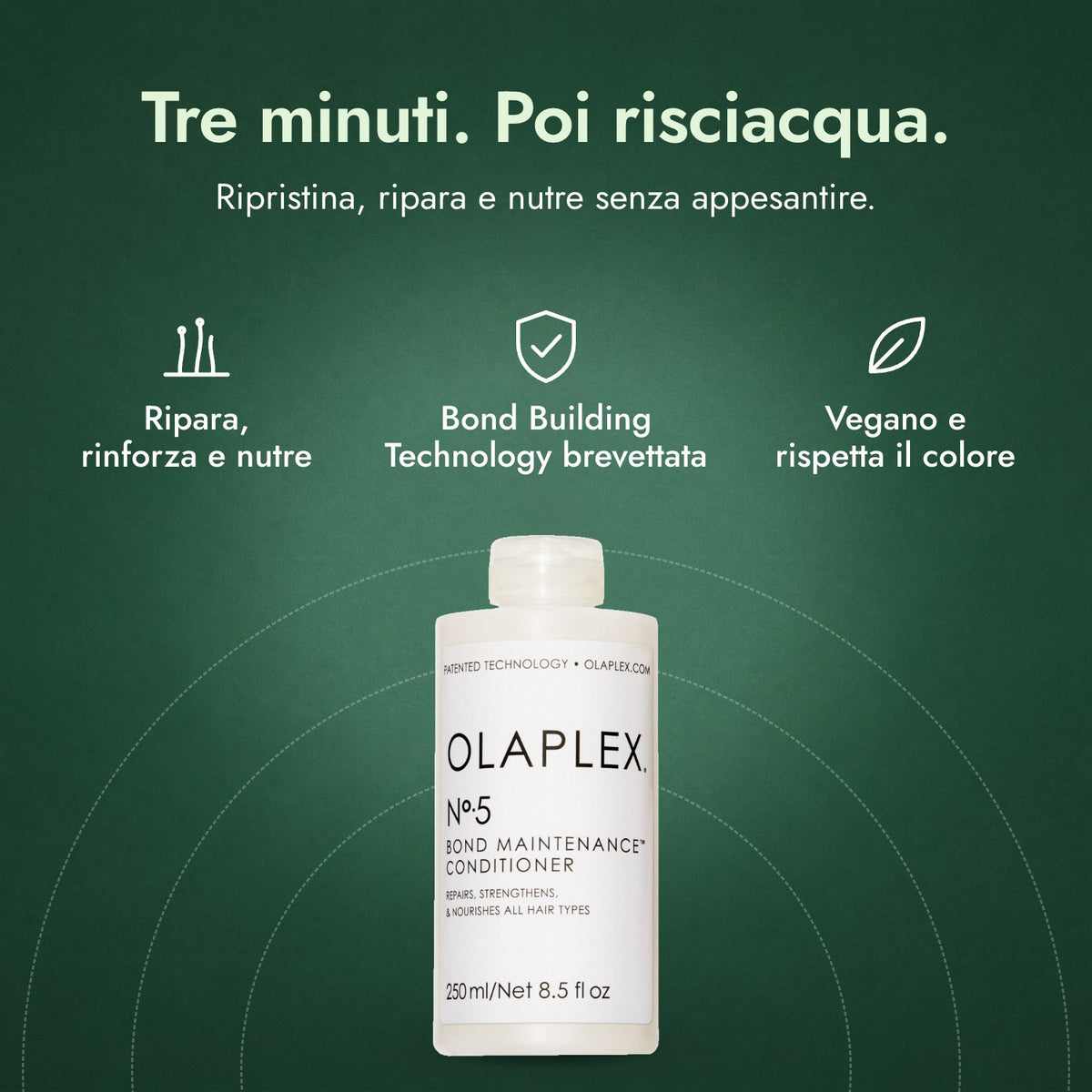 Olaplex No.5 Bond Maintenance Conditioner: Tre minuti. Poi risciacqua. Ripara, rinforza e nutre, Bond Building Technology brevettata, Vegano e rispetta il colore