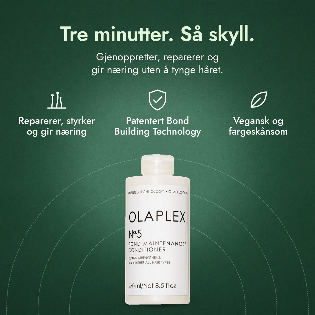 Olaplex No.5 Bond Maintenance balsam: Tre minutter. Så skyll. Reparerer, styrker og gir næring, Patentert Bond Building Technology, Vegansk og fargeskånsom
