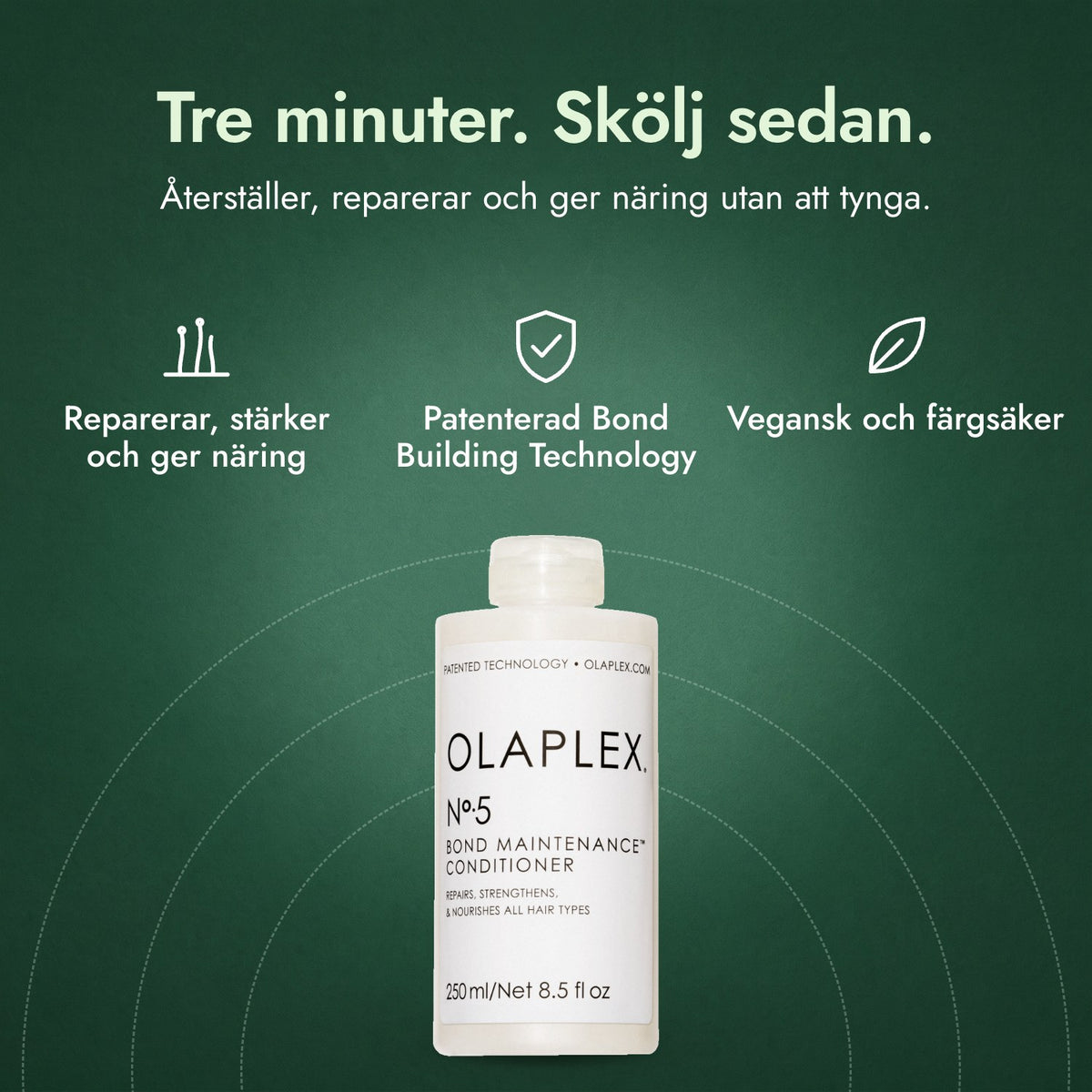 Olaplex No.5 Bond Maintenance Conditioner: Tre minuter. Skölj sedan. Reparerar, stärker och ger näring, Patenterad Bond Building Technology, Vegansk och färgsäker