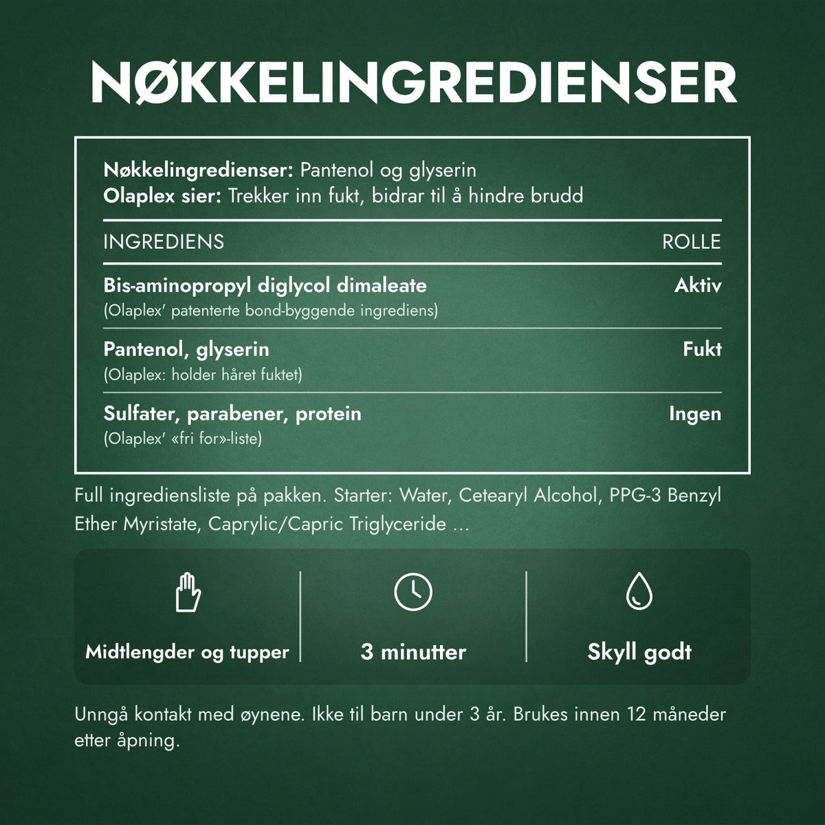 Nøkkelingredienser: Olaplex No.5 Bond Maintenance balsam