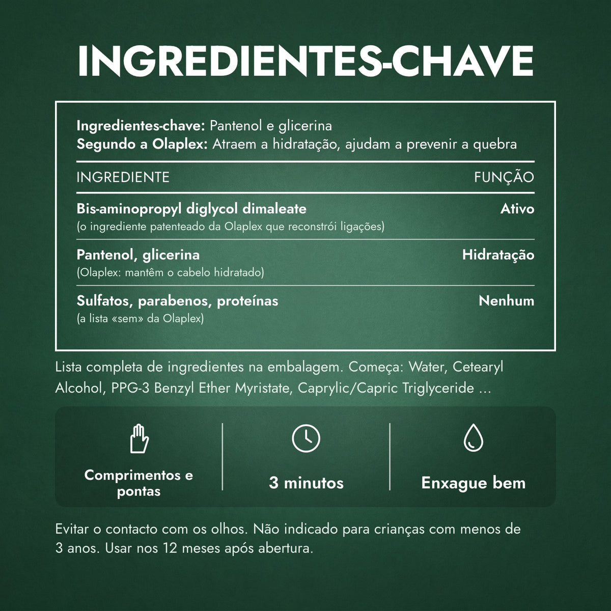 Ingredientes-chave: Olaplex Nº5 Amaciador de Manutenção de Ligações