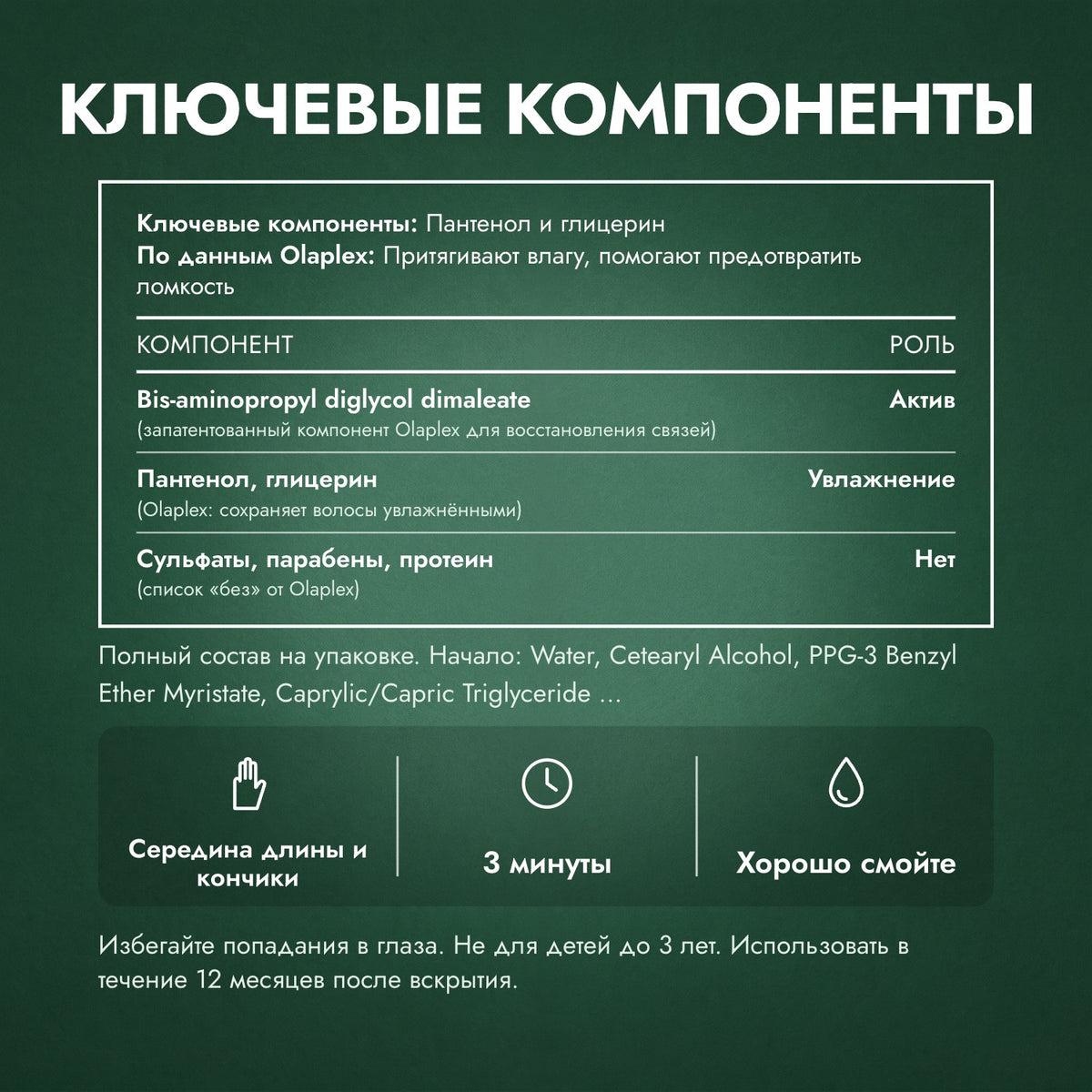 Ключевые компоненты: Olaplex No.5 Bond Maintenance, кондиционер