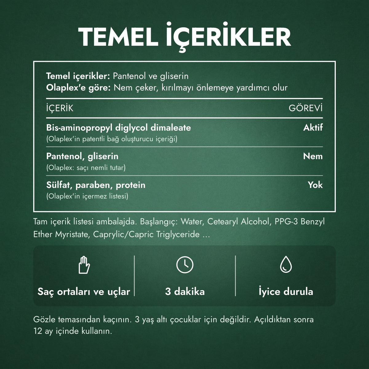 Temel içerikler: Olaplex No.5 Bond Maintenance saç kremi