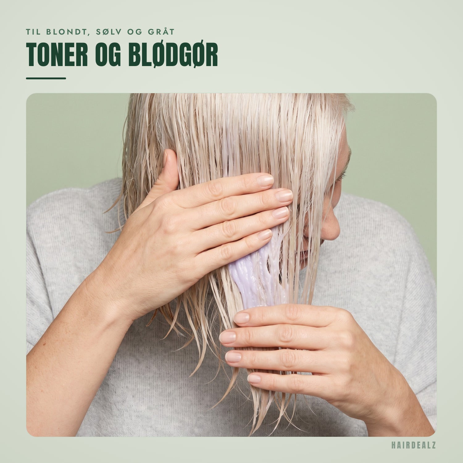 Olaplex No.5P i brug mod en grøn baggrund