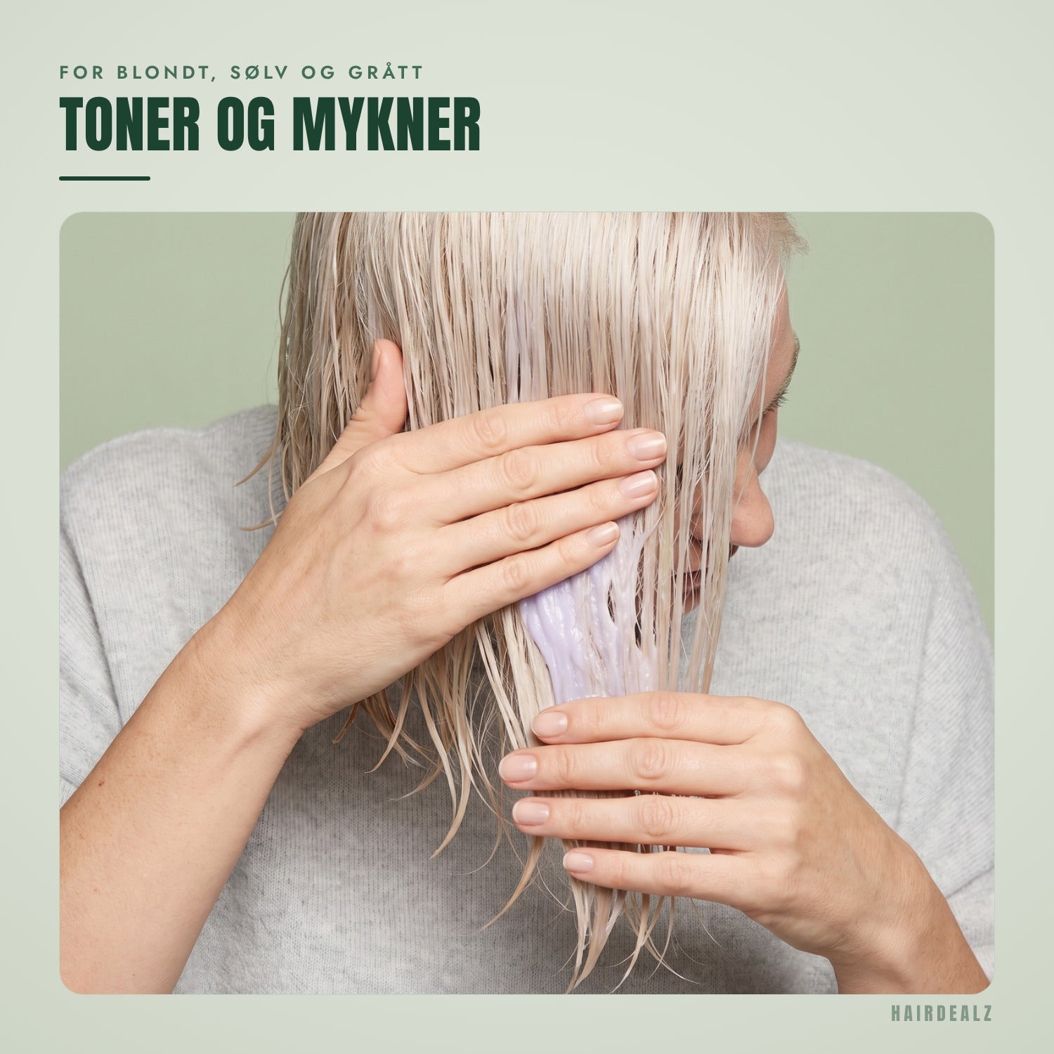 Olaplex No.5P i bruk mot grønn bakgrunn