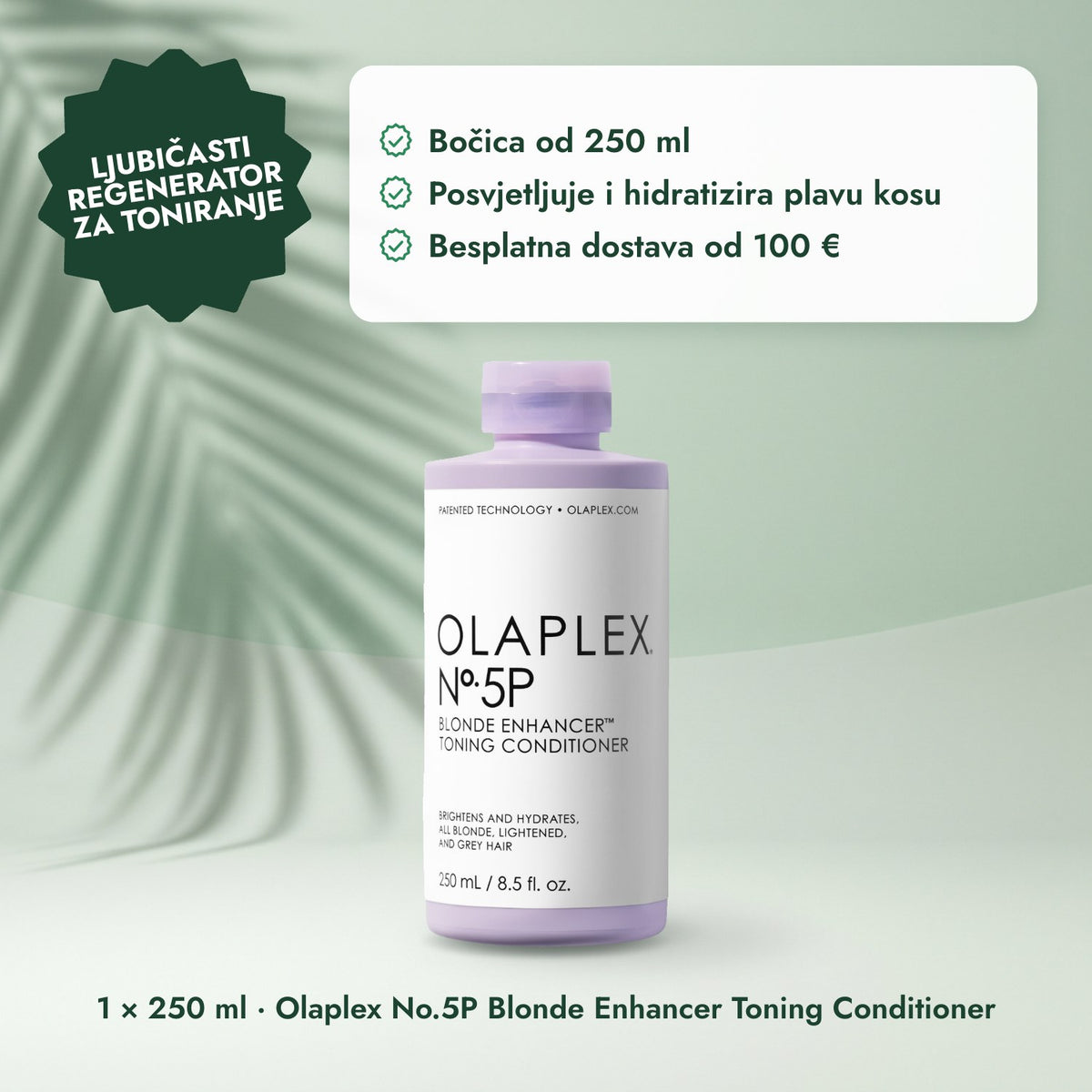 1 × 250 ml · Olaplex No.5P Blonde Enhancer Toning Conditioner: Ljubičasti regenerator za toniranje