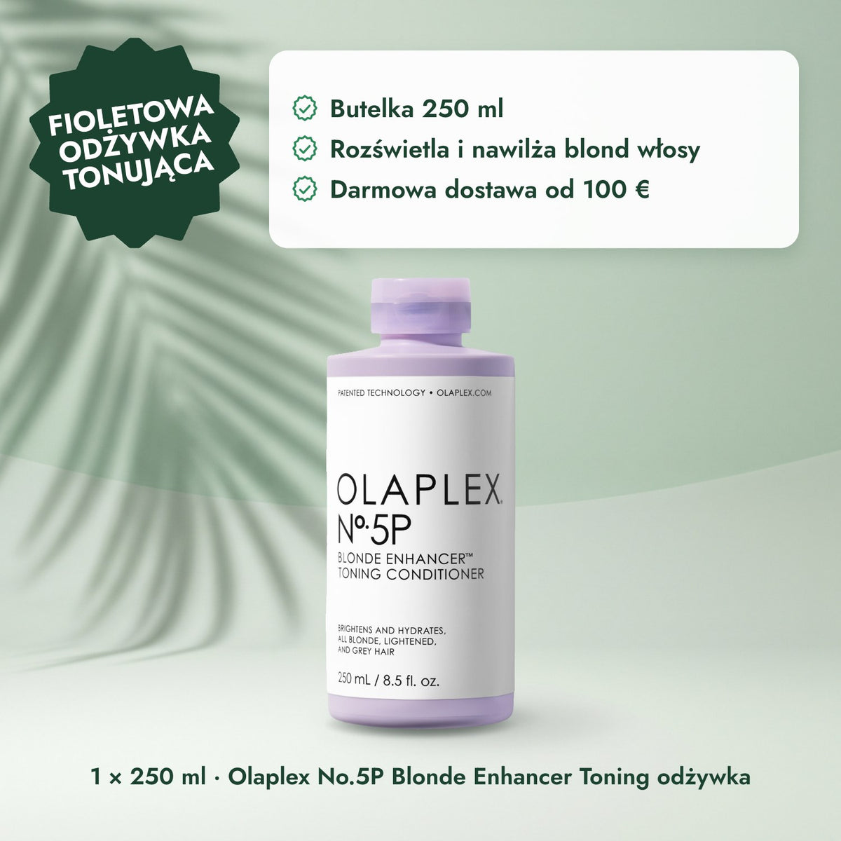 1 × 250 ml · Olaplex No.5P Blonde Enhancer Toning odżywka: Fioletowa odżywka tonująca