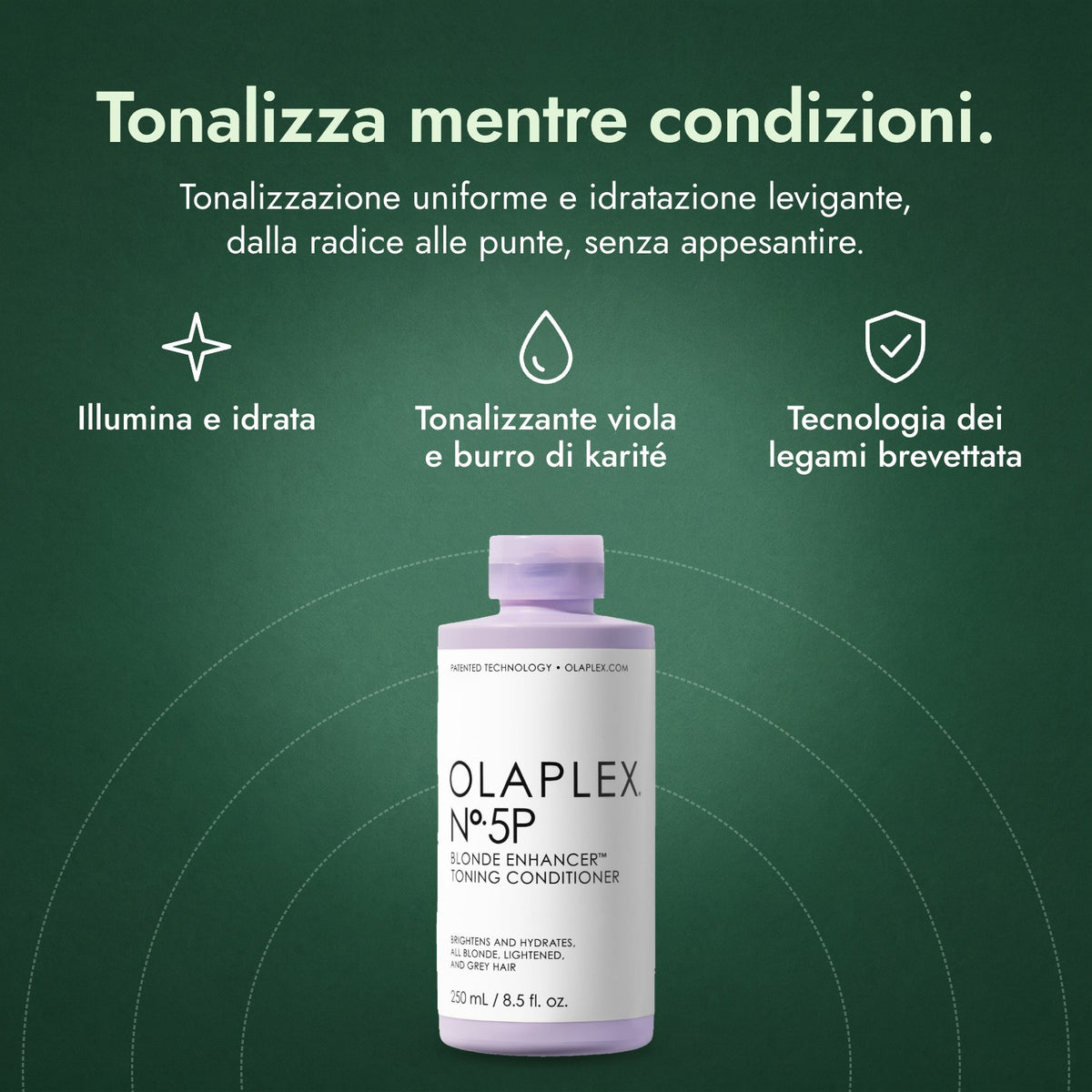 Olaplex No.5P Blonde Enhancer Toning Conditioner: Tonalizza mentre condizioni. Illumina e idrata, Tonalizzante viola e burro di karité, Tecnologia dei legami brevettata