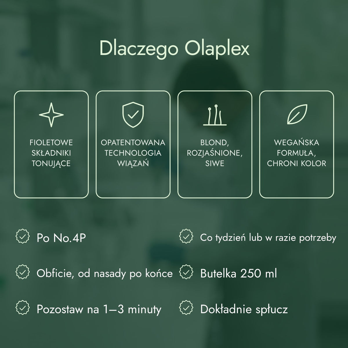 Dlaczego Olaplex: Fioletowe składniki tonujące, Opatentowana technologia wiązań, Blond, rozjaśnione, siwe, Wegańska formuła, chroni kolor