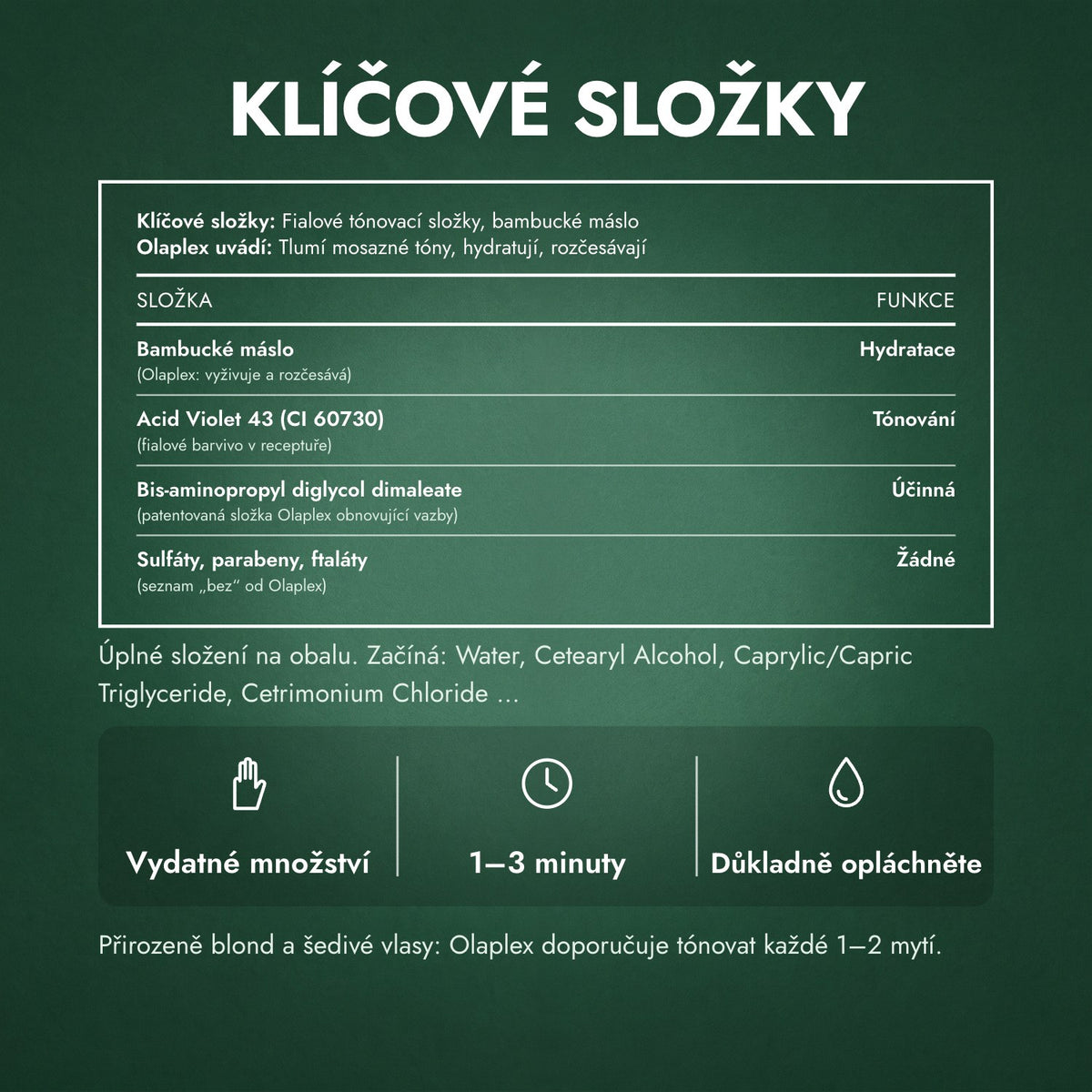Klíčové složky: Olaplex No.5P Blonde Enhancer Toning Conditioner