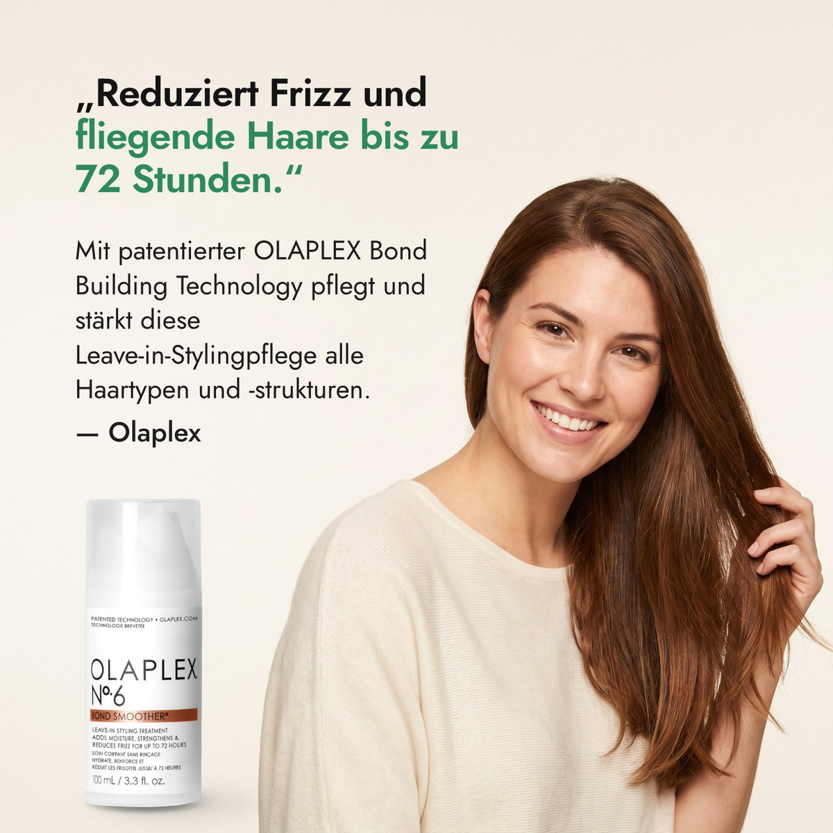 Reduziert Frizz und fliegende Haare bis zu 72 Stunden. — Olaplex