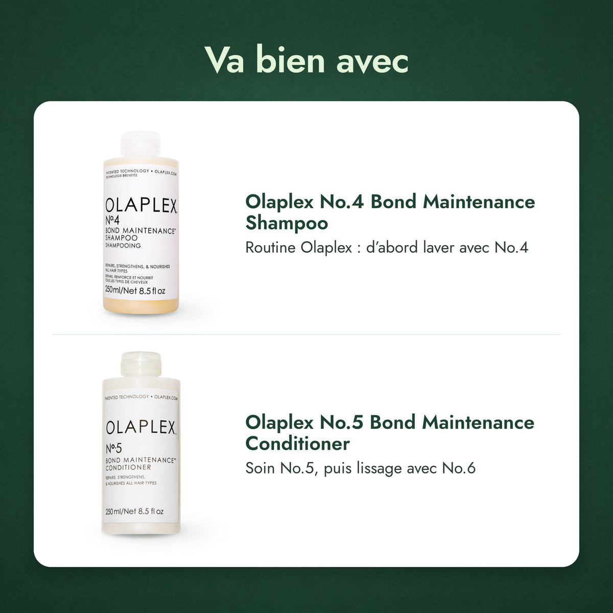 Va bien avec: Olaplex No.4 Bond Maintenance Shampoo, Olaplex No.5 Bond Maintenance Conditioner