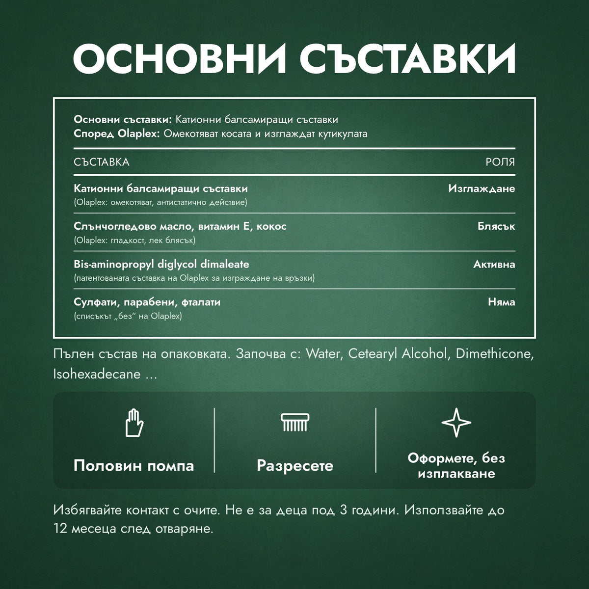 Основни съставки: Olaplex No.6 Bond Smoother